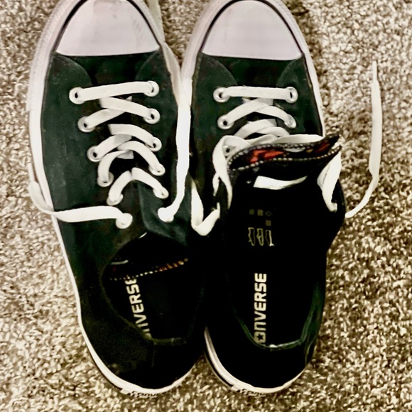 Used, but in good condition, Ladie’s Converse, black in color, size: 10 - Picture 1 of 2